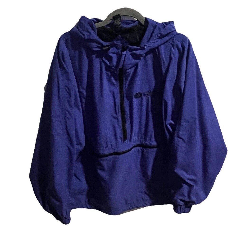 Vantage Windbreaker Men's Drawstring Hood & Hem Packable Into Front Zip Pocket